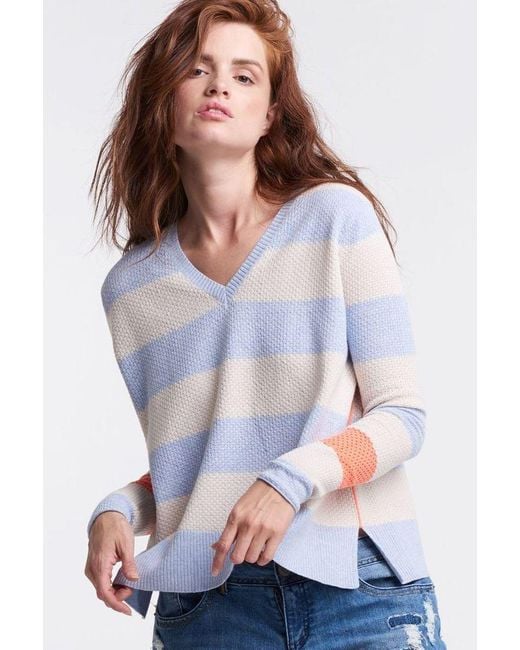 Lisa Todd Cashmere Stripe Hype Lite Sweater - Bluefoam - Lyst