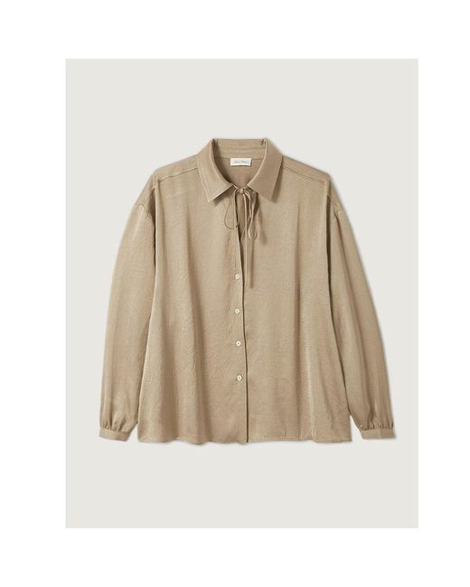 American Vintage Widland Satin Blouse-taupe in Brown | Lyst Canada