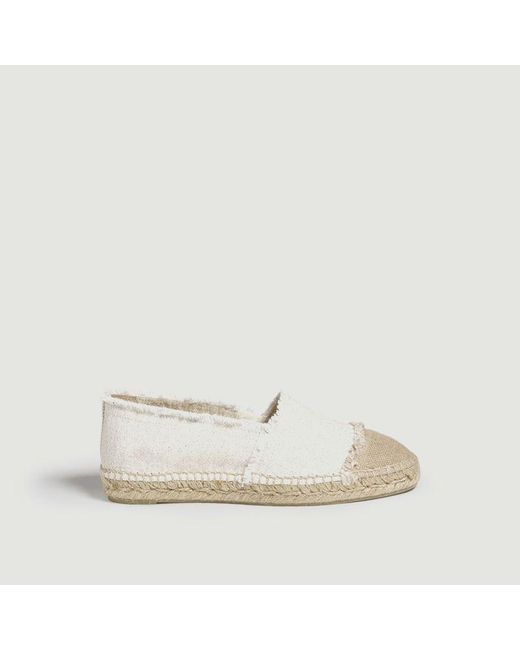 Castañer Cotton Flat Espadrilles Kampala Blanco Oro Castañer in Gold