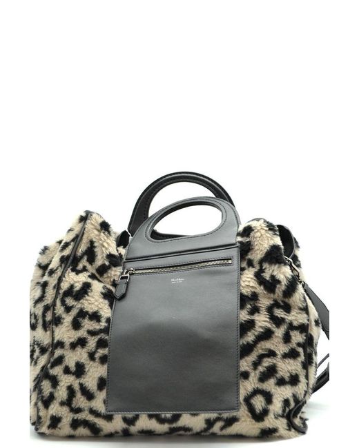 white leopard print bag
