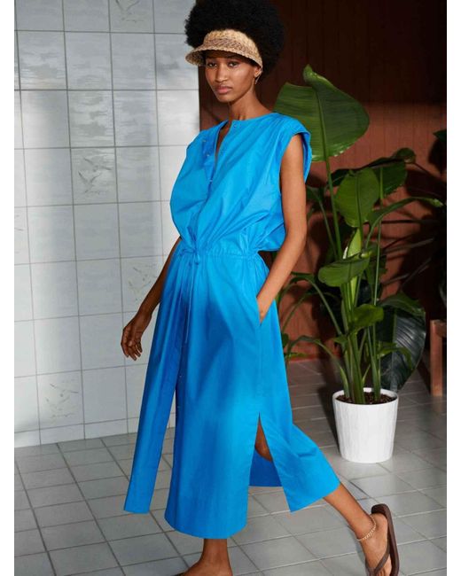 Second Female Cotton Dagny Dress Malibu Blue Lyst
