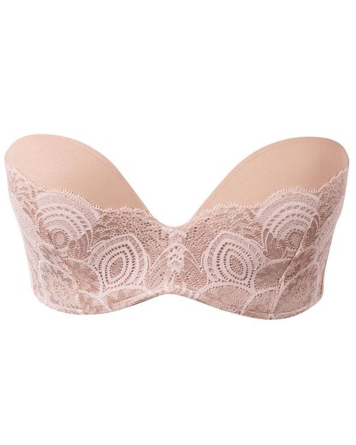 Wonderbra Lace Ultimate Strapless Bra Creamy Pearl 32b Uk 32b in White,Pink (Pink) Lyst