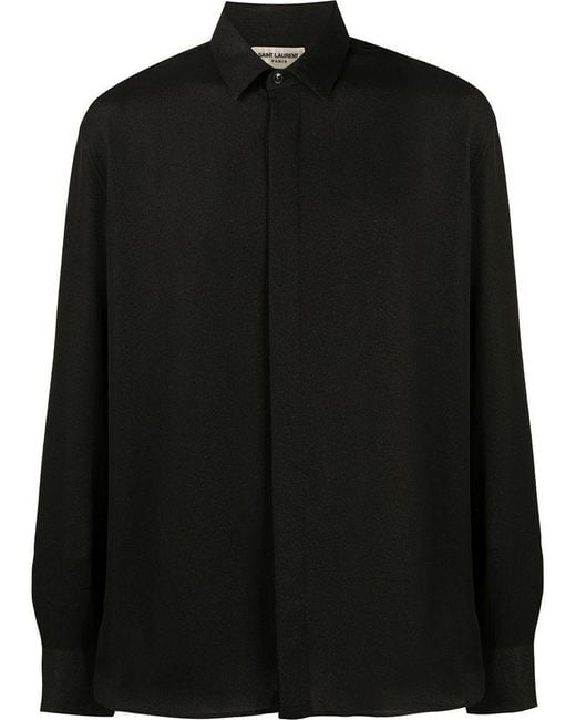 Saint Laurent Saint Laurent Silk Shirt in Black for Men - Save 50 