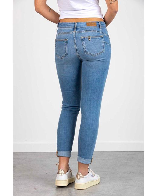 Liu Jo Denim Jeans Skinny Con Risvolto in Blue | Lyst