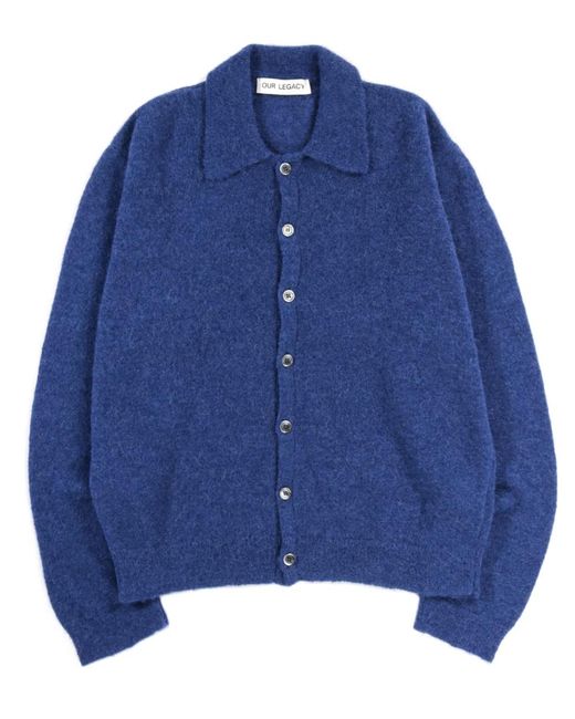 Our Legacy Evening Polo Royal Fuzzy Alpaca in Blue for Men | Lyst