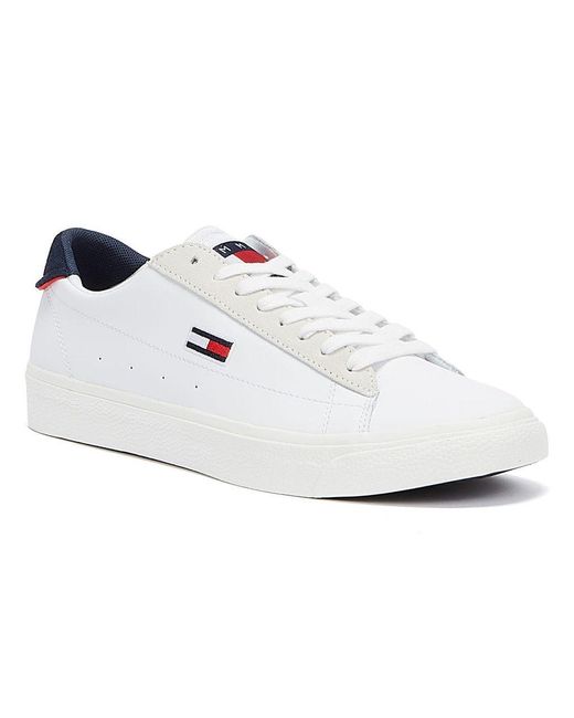 Tommy Hilfiger Denim Tommy Jeans Retro Vulc Leather Trainers in White for  Men - Lyst