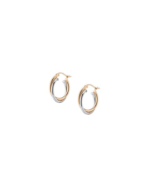 AUrate New York Two-tone Double Hoop Earrings in Metallic