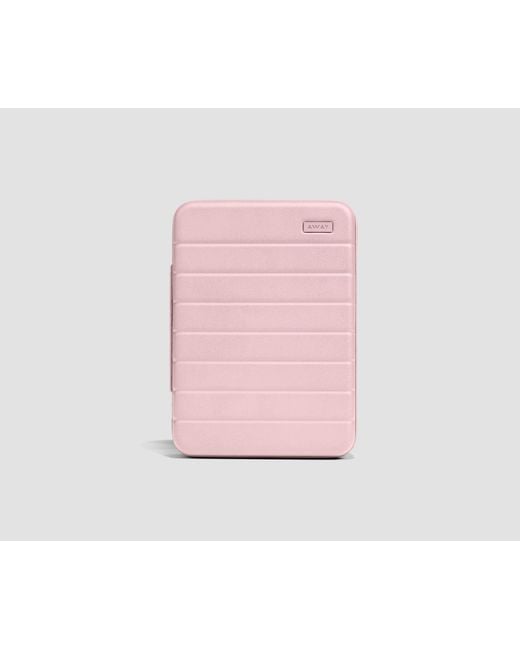 Away Travel Pink Medium Checked Suitcase Tech Case