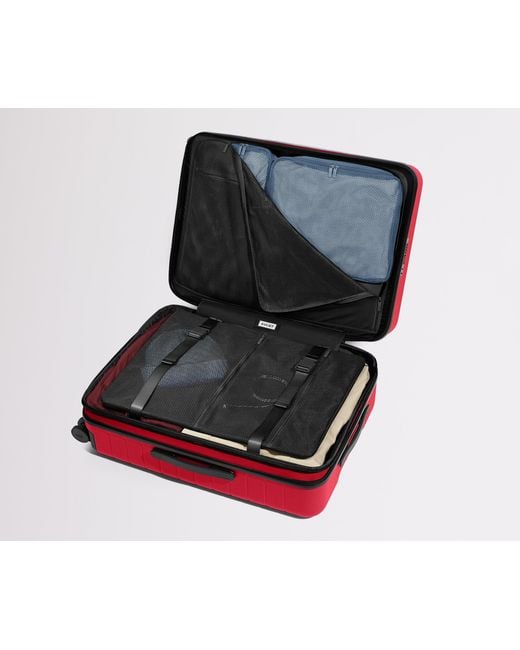 Away Travel Red The Checked Flex Suitcase