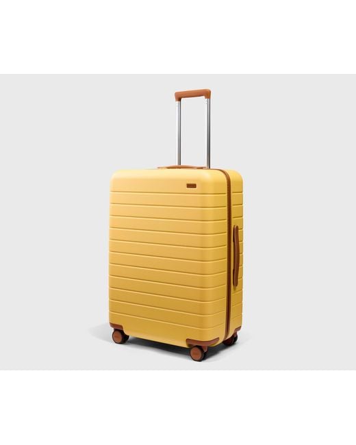 Away Travel Yellow The Checked Suitcase