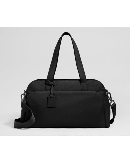 Away Travel Black Leather Duffle
