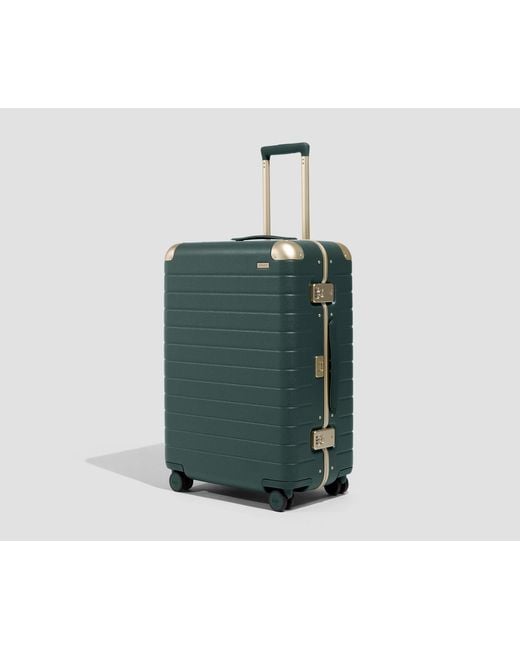 Away Travel Green The Aluminum Edge Medium Checked Suitcase