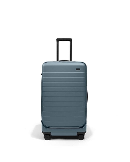 Away Travel Blue Topside Medium Checked Suitcase Trunk