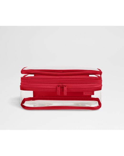 Away Travel Red Clear Toiletry Bag