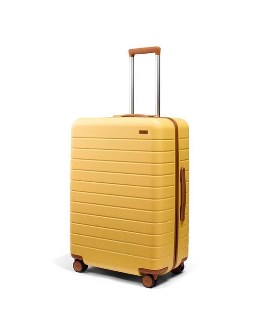 Away Travel Yellow The Checked Suitcase