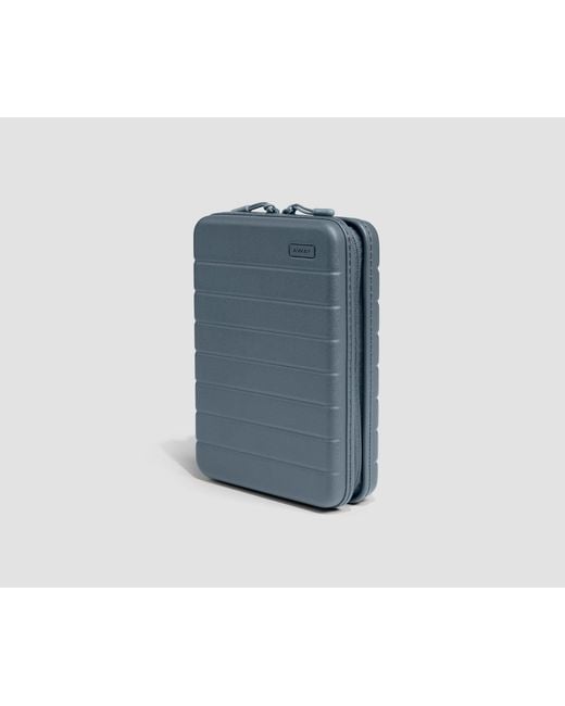 Away Travel Blue Medium Checked Suitcase Tech Case
