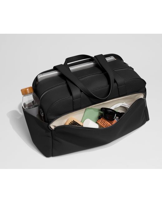 Away Travel Black Leather Duffle