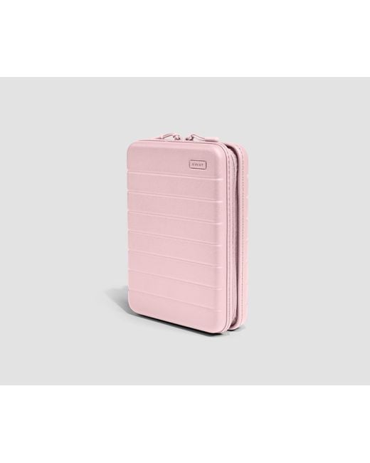 Away Travel Pink Medium Checked Suitcase Tech Case