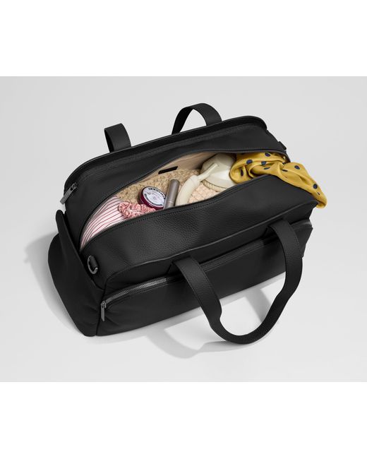 Away Travel Black Leather Duffle