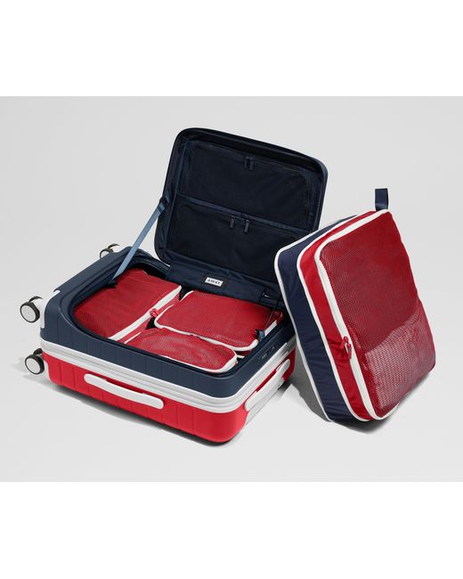 Away Travel Red Compression Packing Cubes