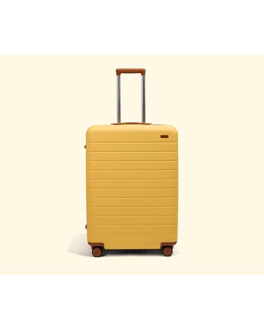 Away Travel Yellow The Checked Suitcase