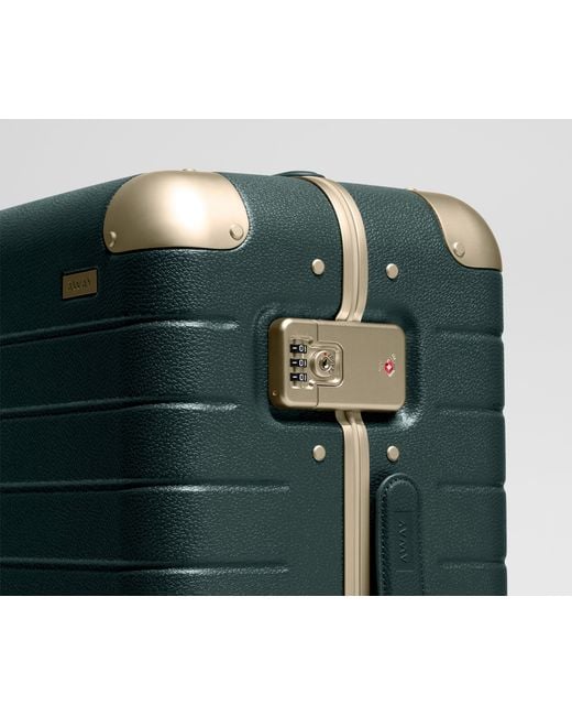 Away Travel Green The Aluminum Edge Medium Checked Suitcase