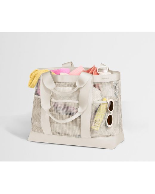 Away Travel White Beach Tote