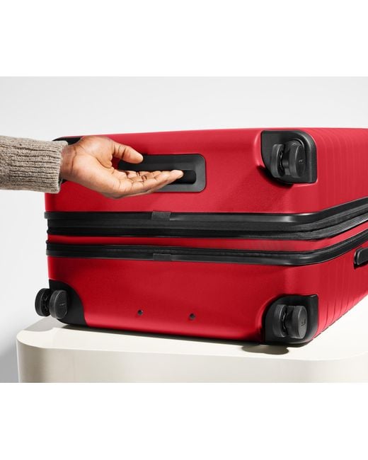 Away Travel Red The Checked Flex Suitcase