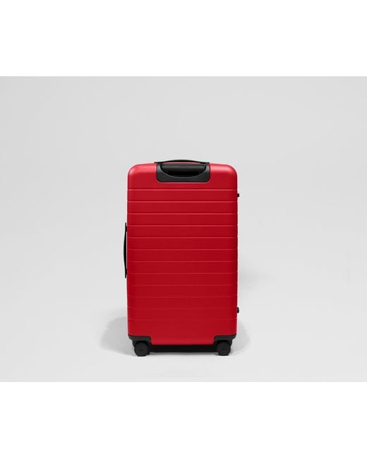 Away Travel Red Topside Medium Checked Suitcase Trunk