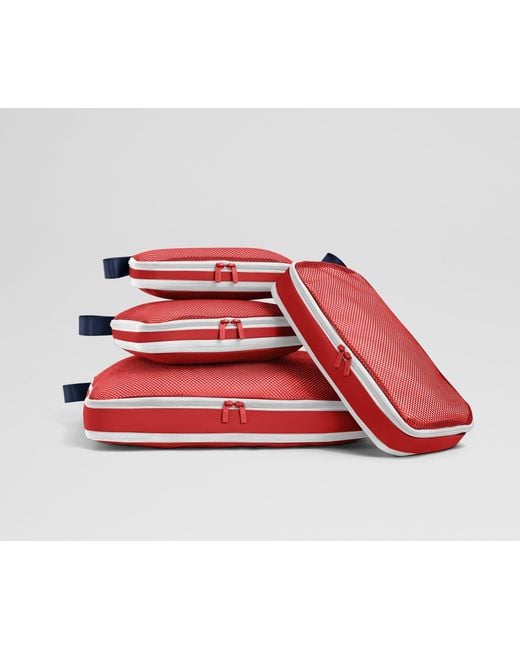 Away Travel Red Compression Packing Cubes