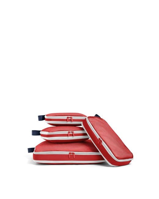Away Travel Red Compression Packing Cubes