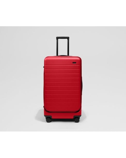 Away Travel Red Topside Medium Checked Suitcase Trunk
