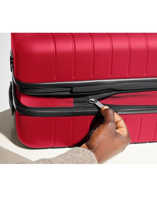 Away Travel Red The Checked Flex Suitcase