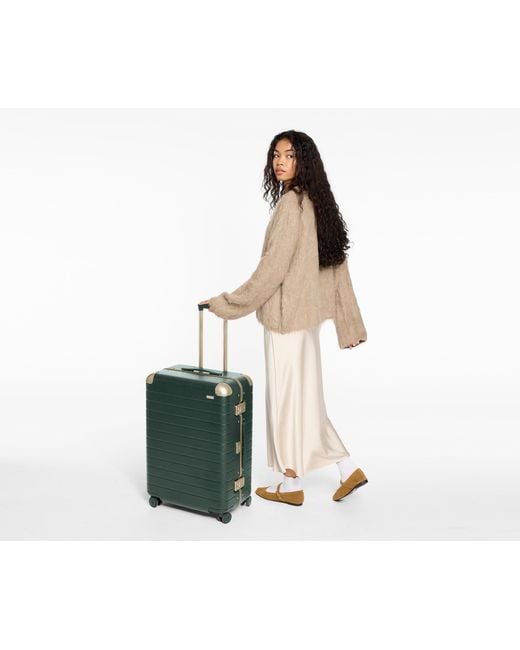 Away Travel Green The Aluminum Edge Medium Checked Suitcase