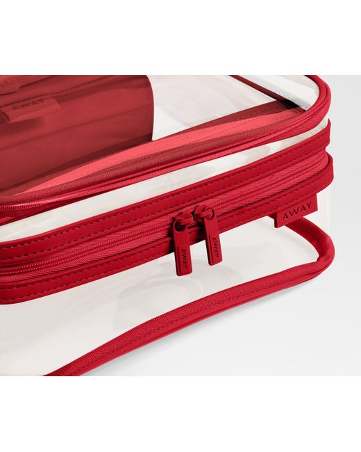 Away Travel Red Clear Toiletry Bag