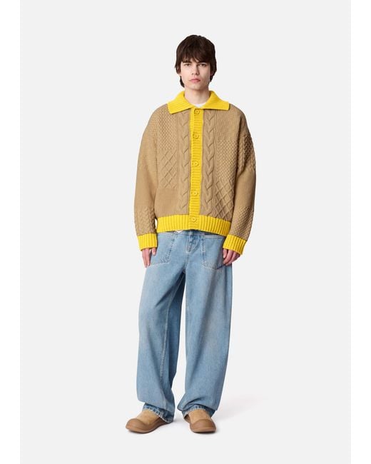 Axel Arigato Yellow Textured Franko Cardigan for men