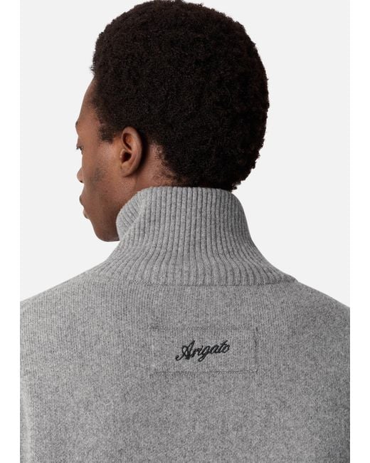 Axel Arigato Gray Soft Wool-Blend Core Zip Sweater for men