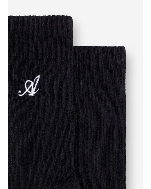 Axel Arigato Black Organic Cotton-Blend Branded Tube Socks