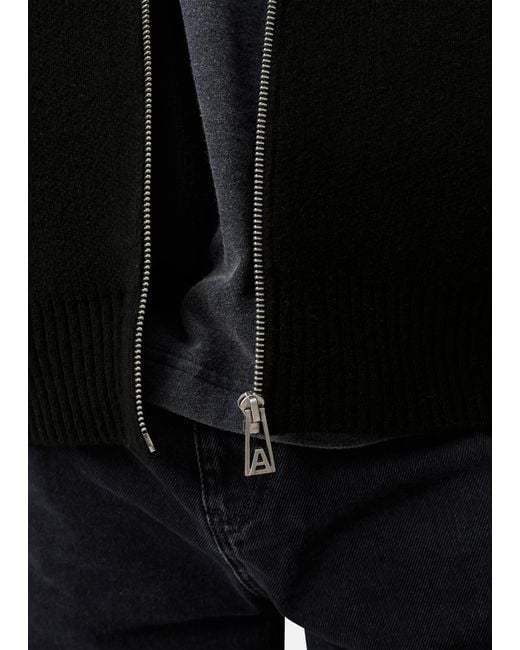 Axel Arigato Black Core Zip-Up Sweater for men