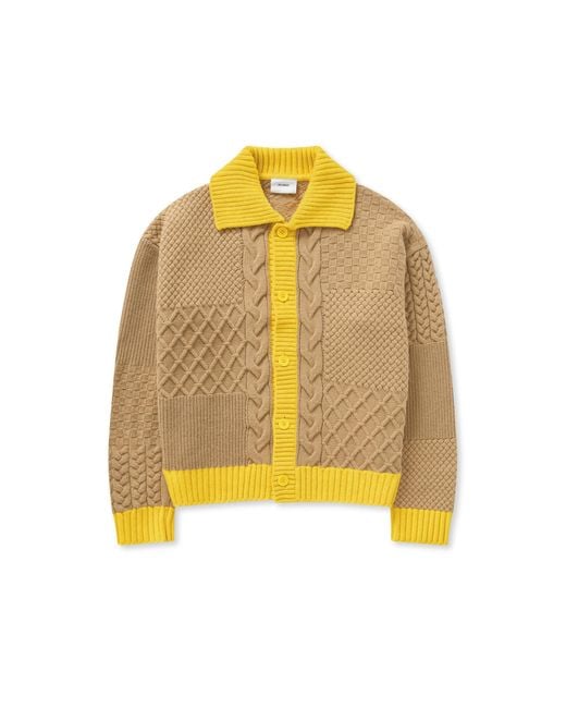 Axel Arigato Yellow Textured Franko Cardigan for men