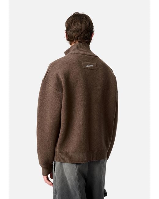 Axel Arigato Brown Core Zip-Up Sweater for men