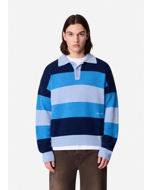 Axel Arigato Blue Marine Polo Sweater for men