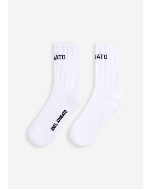 Axel Arigato White Organic Cotton-Blend Logo Tube Socks