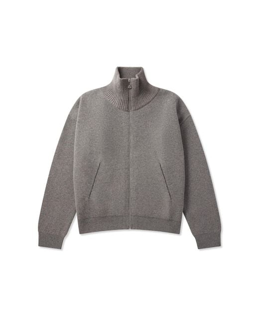 Axel Arigato Gray Soft Wool-Blend Core Zip Sweater for men