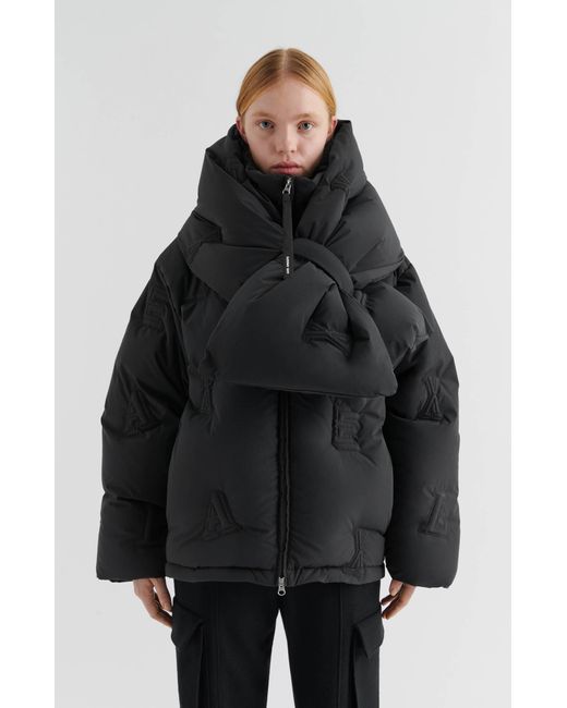 Axel Arigato Black Monogram Quilted Puffer Jacket