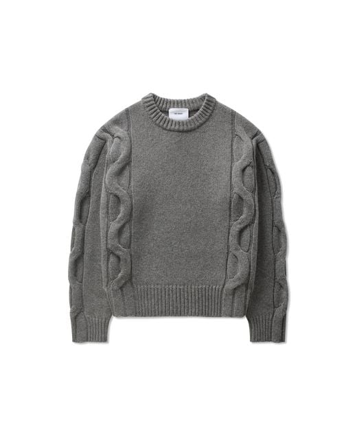 Axel Arigato Gray Beam Cable-Knit Sweater for men