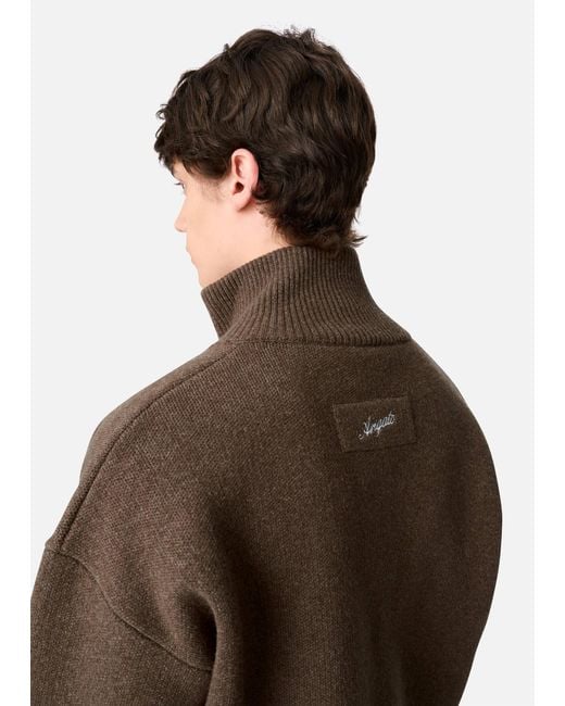 Axel Arigato Brown Core Zip-Up Sweater for men