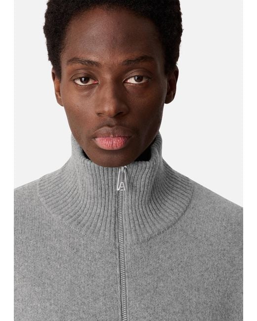 Axel Arigato Gray Soft Wool-Blend Core Zip Sweater for men