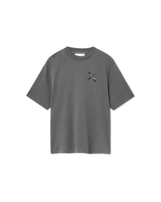 Axel Arigato Gray Micro Bee Bird T-Shirt for men