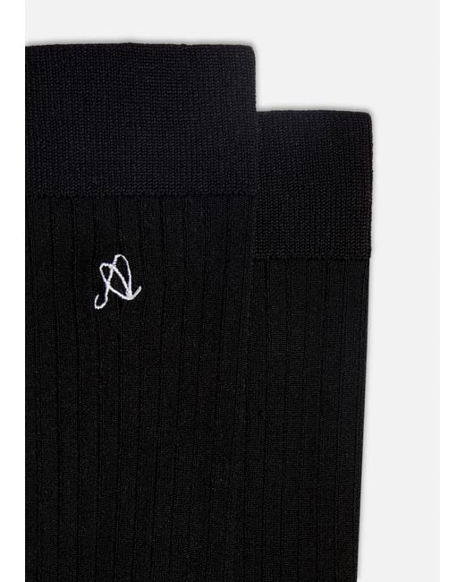 Axel Arigato Black A Logo Silk Socks